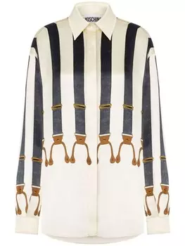 Moschino рубашка с принтом, нейтральный цвет