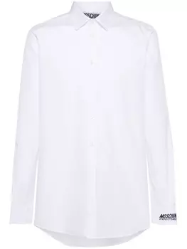 Moschino рубашка с вышитым логотипом, белый