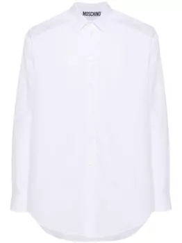 Moschino рубашка с вышитым логотипом, белый