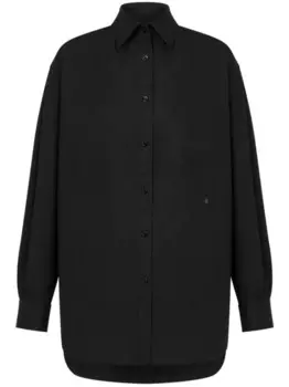 Moschino рубашка с вышитым логотипом, черный