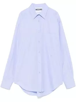 Moschino рубашка с вышитым логотипом, синий