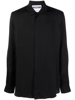 Moschino рубашка с жаккардовым логотипом, черный