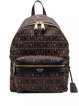 Moschino рюкзак с логотипом, коричневый