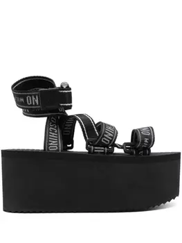 Moschino сандалии на платформе с логотипом, черный