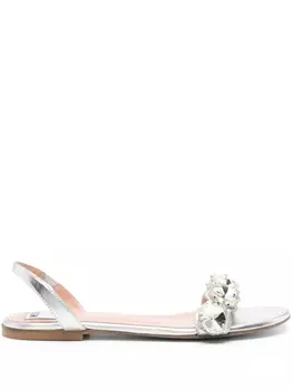 Moschino сандалии с кристаллами, серый