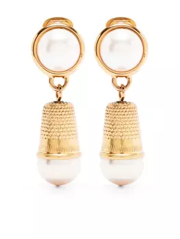 Moschino серьги-клипсы Thimble, золотой