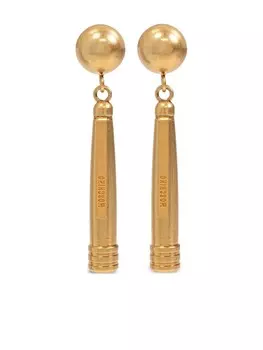 Moschino серьги с гравировкой, золотой