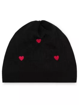 Moschino шапка бини из смесовой шерсти с вышивкой, черный