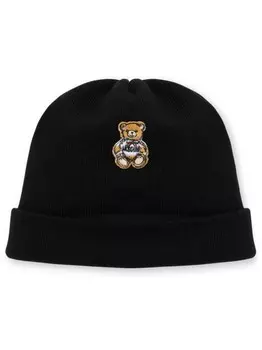 Moschino шапка бини Teddy Bear из вирджинской шерсти, черный