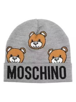 Moschino шапка бини Teddy Bear, серый
