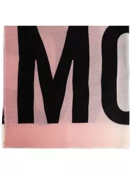 Moschino шарф из шерсти с логотипом и интарсией, розовый
