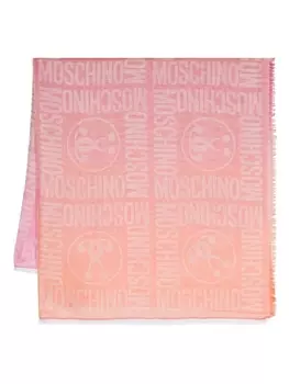 Moschino шарф с эффектом градиента и жаккардовым логотипом, розовый