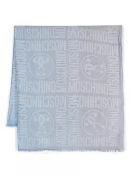 Moschino шарф с эффектом градиента и жаккардовым логотипом, синий