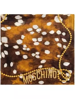 Moschino шарф с эффектом trompe l'oeil, коричневый