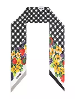 Moschino шарф с цветочным принтом, черный