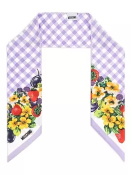 Moschino шарф с цветочным принтом, фиолетовый