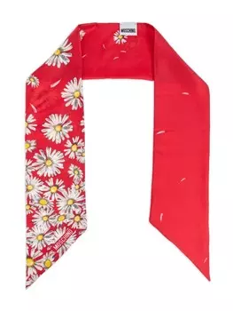 Moschino шарф с цветочным принтом, красный