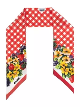 Moschino шарф с цветочным принтом, красный
