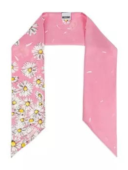 Moschino шарф с цветочным принтом, розовый