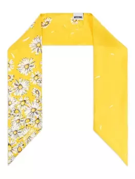 Moschino шарф с цветочным принтом, желтый