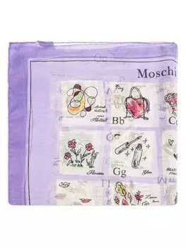 Moschino шарф с графичным принтом, фиолетовый