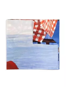 Moschino шарф с графичным принтом, синий