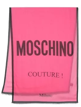 Moschino шарф с логотипом, розовый