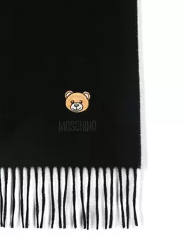 Moschino шарф с нашивкой «Медвежонок Тедди», черный