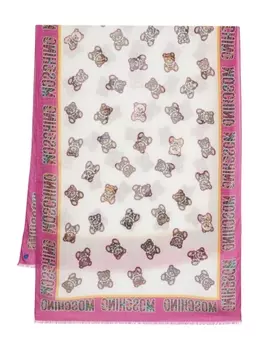 Moschino шарф с принтом Teddy Bear, белый