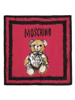 Moschino шарф с принтом Teddy Bear, красный