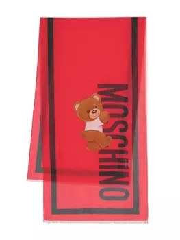 Moschino шарф с принтом Teddy Bear, красный