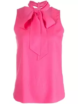 Moschino шелковая блузка с бантом, розовый