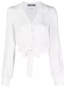 Moschino шелковая блузка с завязками, белый