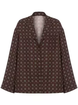 Moschino шелковая рубашка, коричневый