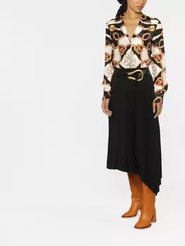 Moschino шелковая рубашка с узором Baroque, черный