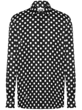 Moschino шелковая рубашка в горох, черный