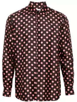 Moschino шелковая рубашка в горошек, коричневый