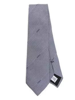 Moschino шелковый галстук в полоску, синий