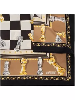 Moschino шелковый нагрудный платок, коричневый