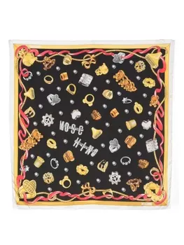Moschino шелковый платок с графичным принтом, черный