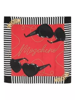 Moschino шелковый платок с графичным принтом, красный