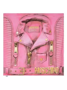 Moschino шелковый платок с графичным принтом, розовый