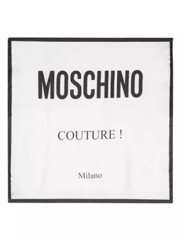 Moschino шелковый платок с логотипом, белый