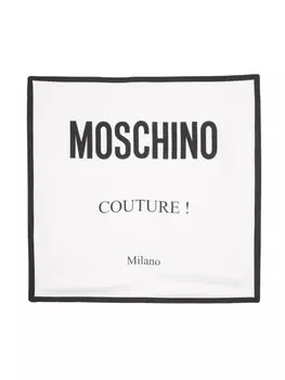 Moschino шелковый платок с логотипом, белый