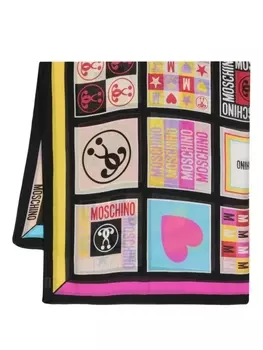Moschino шелковый платок с логотипом, черный