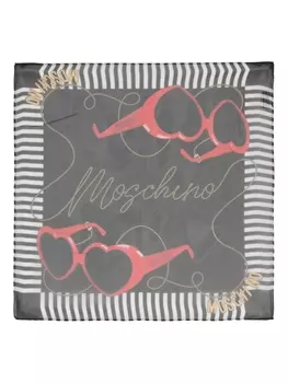 Moschino шелковый платок с логотипом, черный