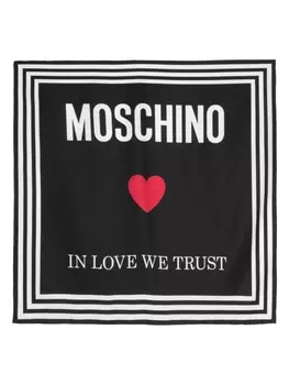 Moschino шелковый платок с надписью, черный