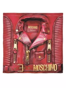 Moschino шелковый платок с принтом, красный