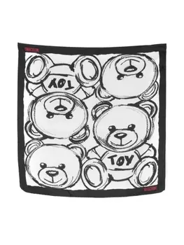 Moschino шелковый платок с принтом Teddy Bear, черный