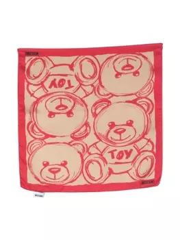 Moschino шелковый платок с принтом Teddy Bear, нейтральный цвет